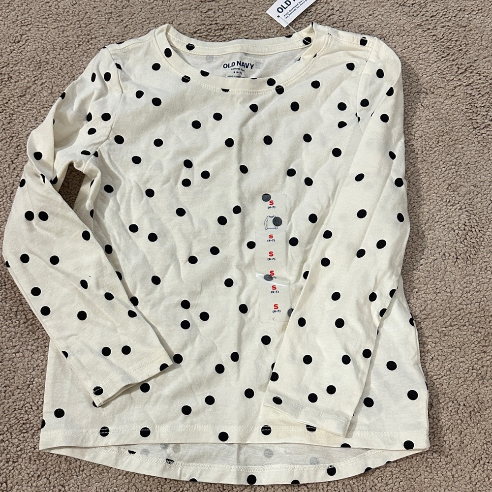 Old Navy nwt size small polka dot long sleeve tee
